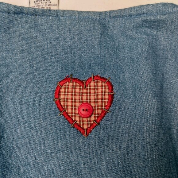 Vintage Bobbie Brooks Vest XL Blue Chambray Quilting Sewing Grannycore - Picture 7 of 14